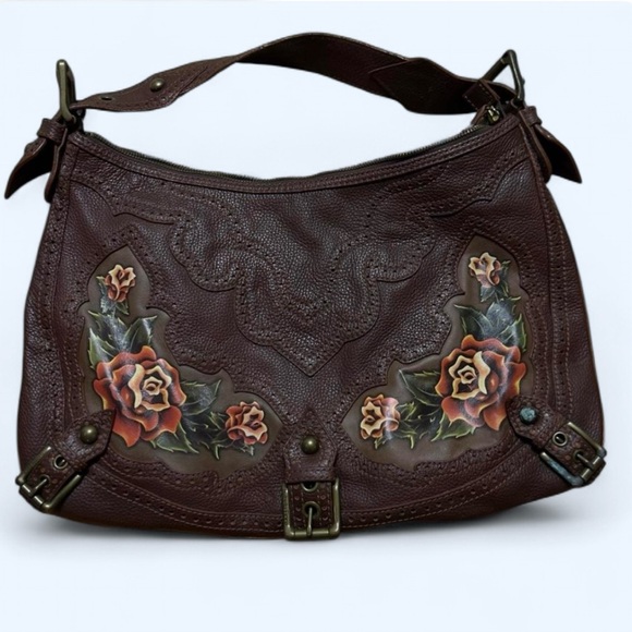 Isabella Fiore Handbags - Rare Isabella Fiore Western Rose Tattoo Jenni Floral Shoulder Bag